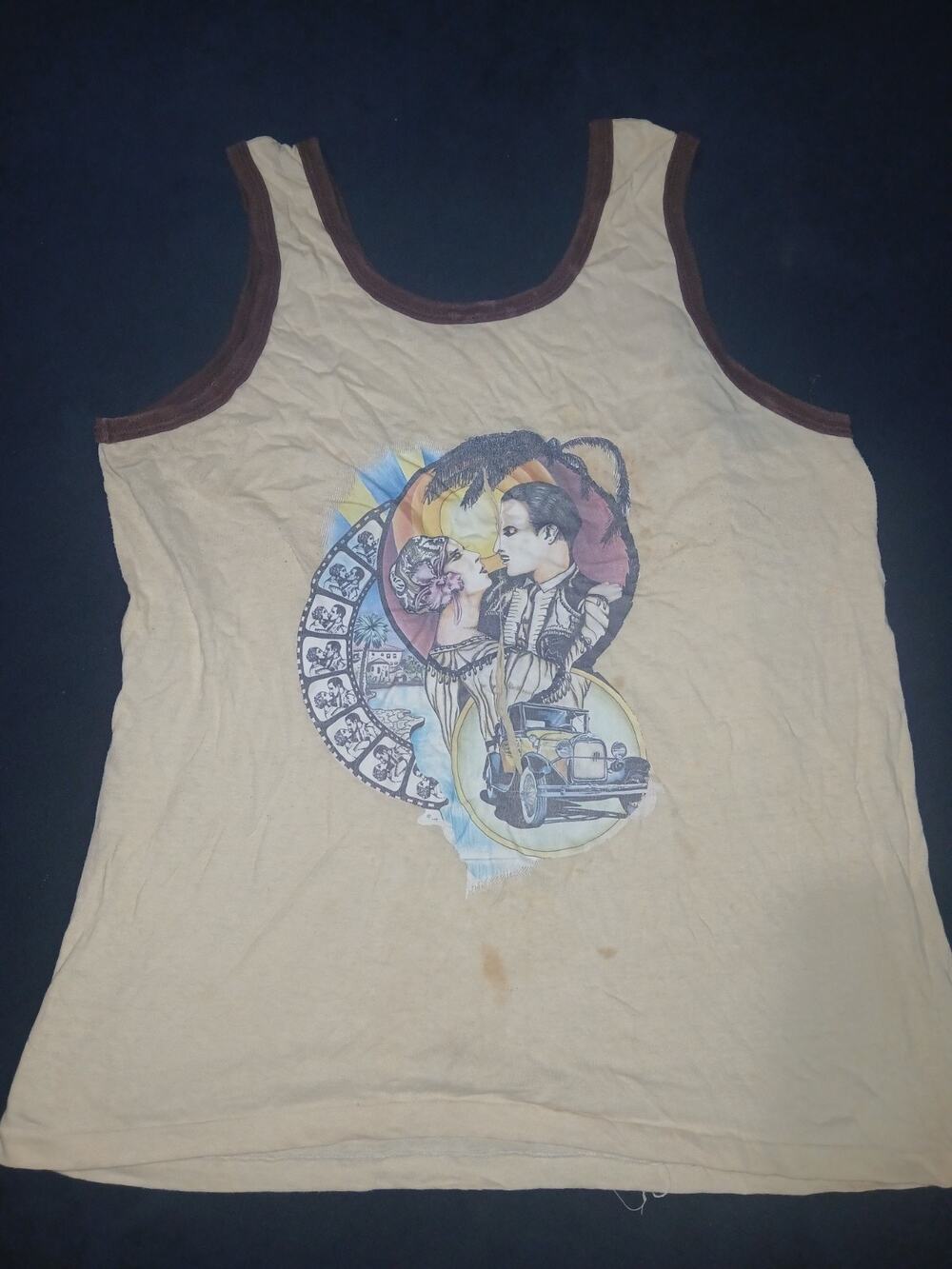 Vintage Montgomery Ward 60s tank top Shirt Size Large USA Made
